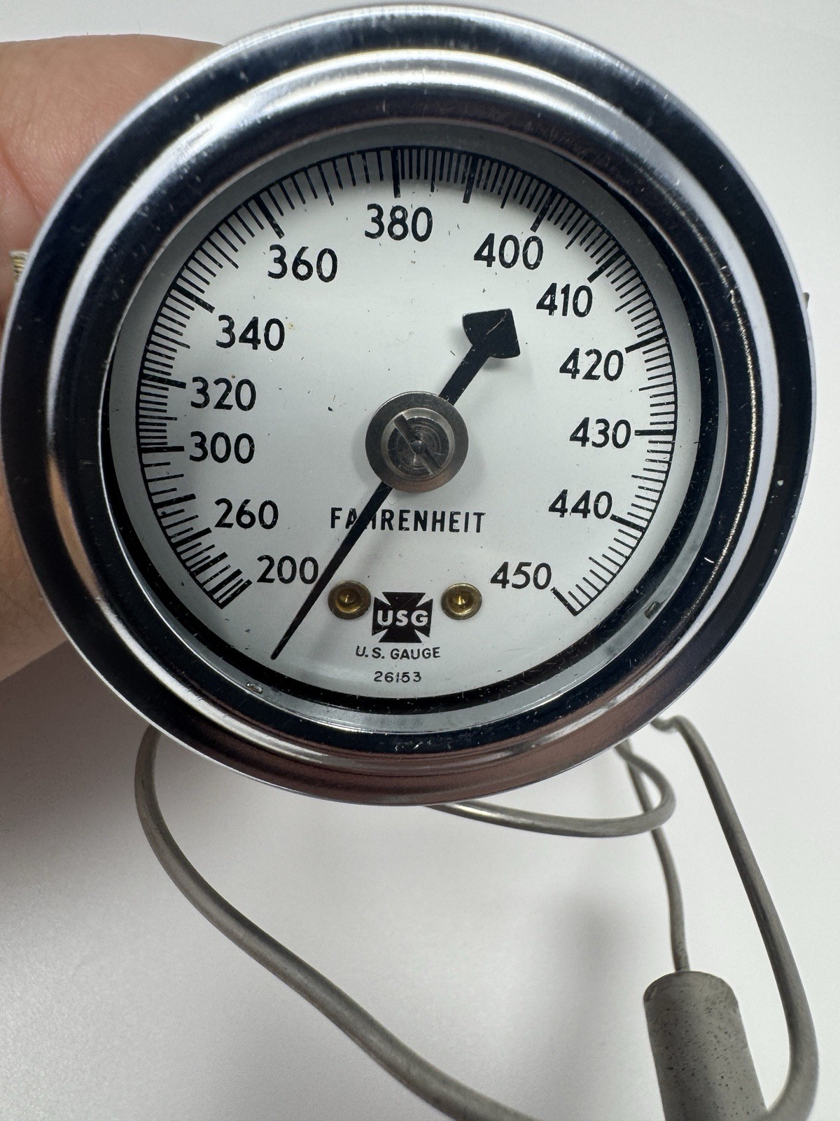 USG Temperature Gauge 200 – 450 Fahrenheit 618-6 VTG Unused 26153 U.S. Gauge