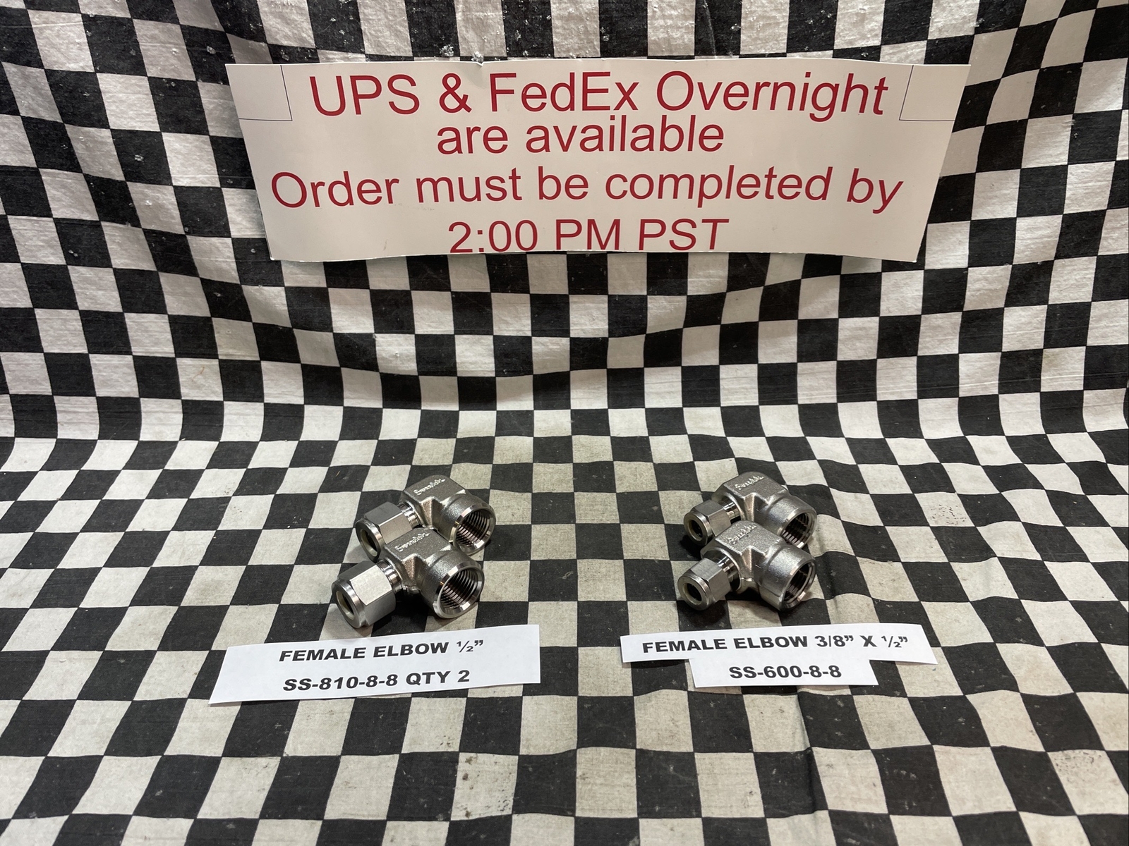 SWAGELOK SS-600-8-8, SS-810-8-8 , FEMALE ADAPTER 1/2″ FNPT, LOT OF 4#163915