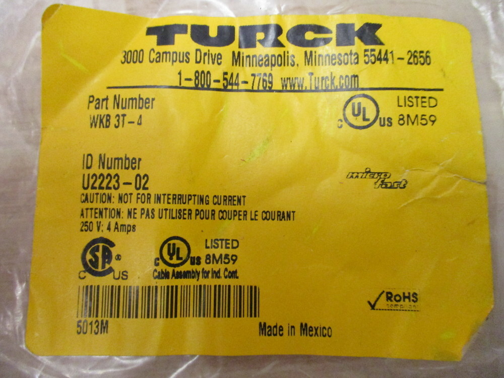 Turck WKB 3T-4 Sensor Cable U2223-02