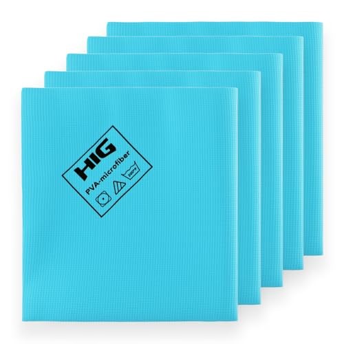 PVA Microfiber Cleaning Towels, Streak Free Shine,Ultra Absorbent, 5 Pack (blue)