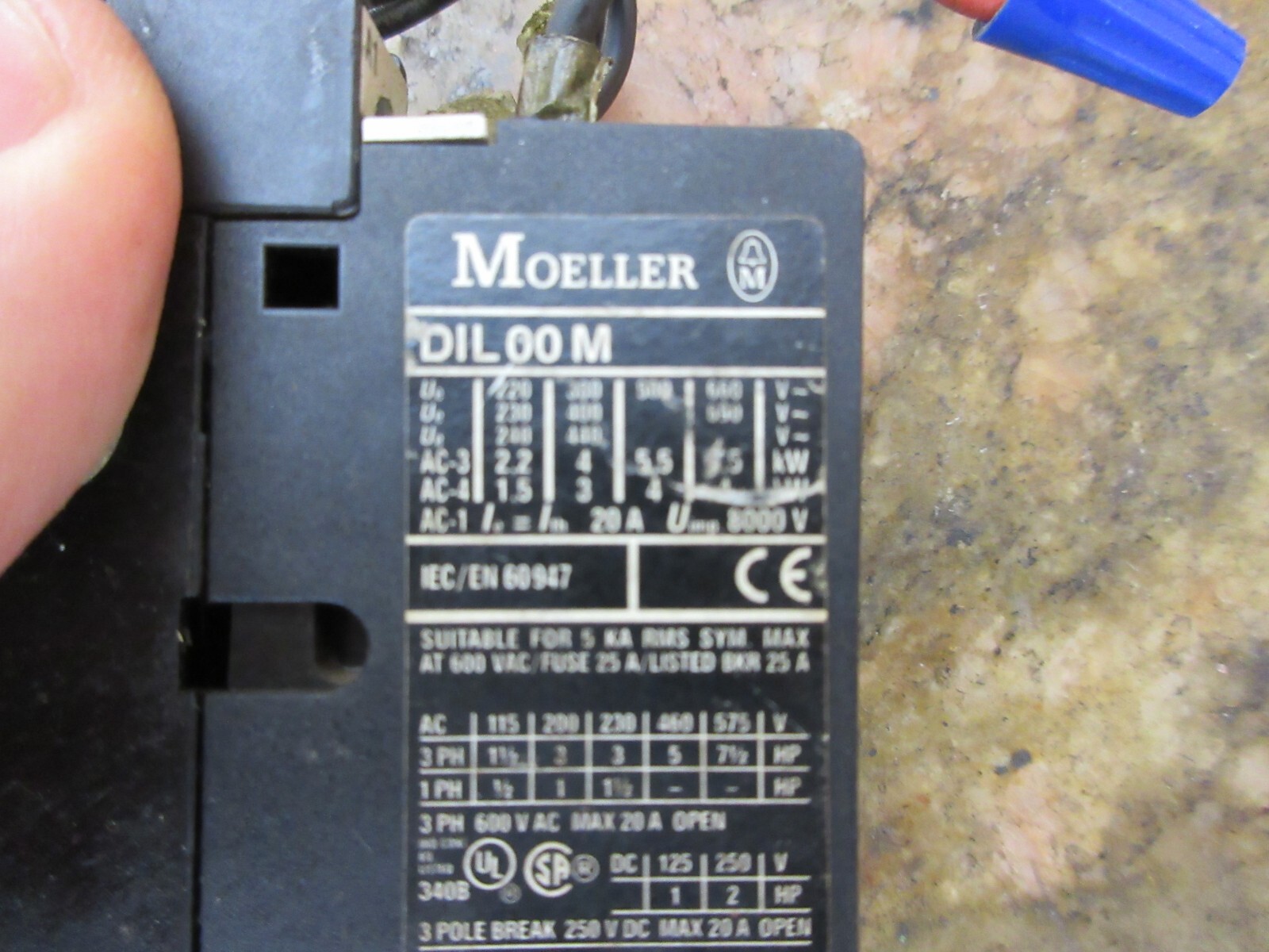 1994 CHARMILLES ROBOFIL 300/310 WIRE EDM MOELLER DIL00M CONTACTOR