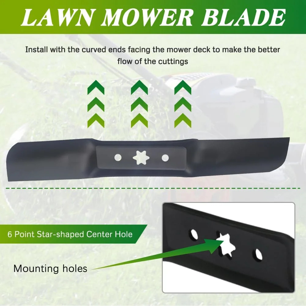 3PCS 742-05052A 942-05052A Blades for 50 Inch Deck Lawn Mower 2-in-1 Blades Comp