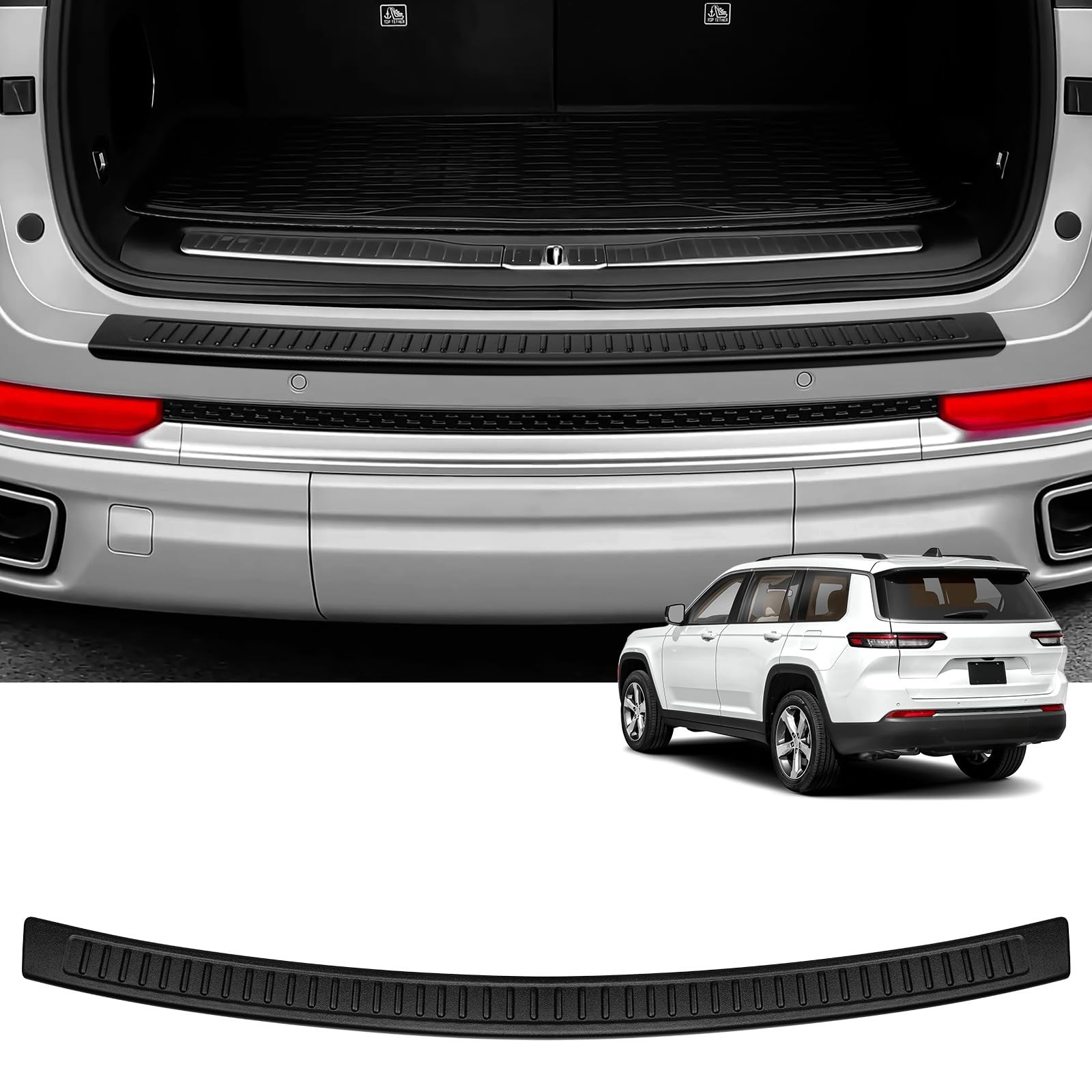Rear Bumper Protector 2021-2025 Grand Cherokee L Matte Black Hugeek 2021-2024