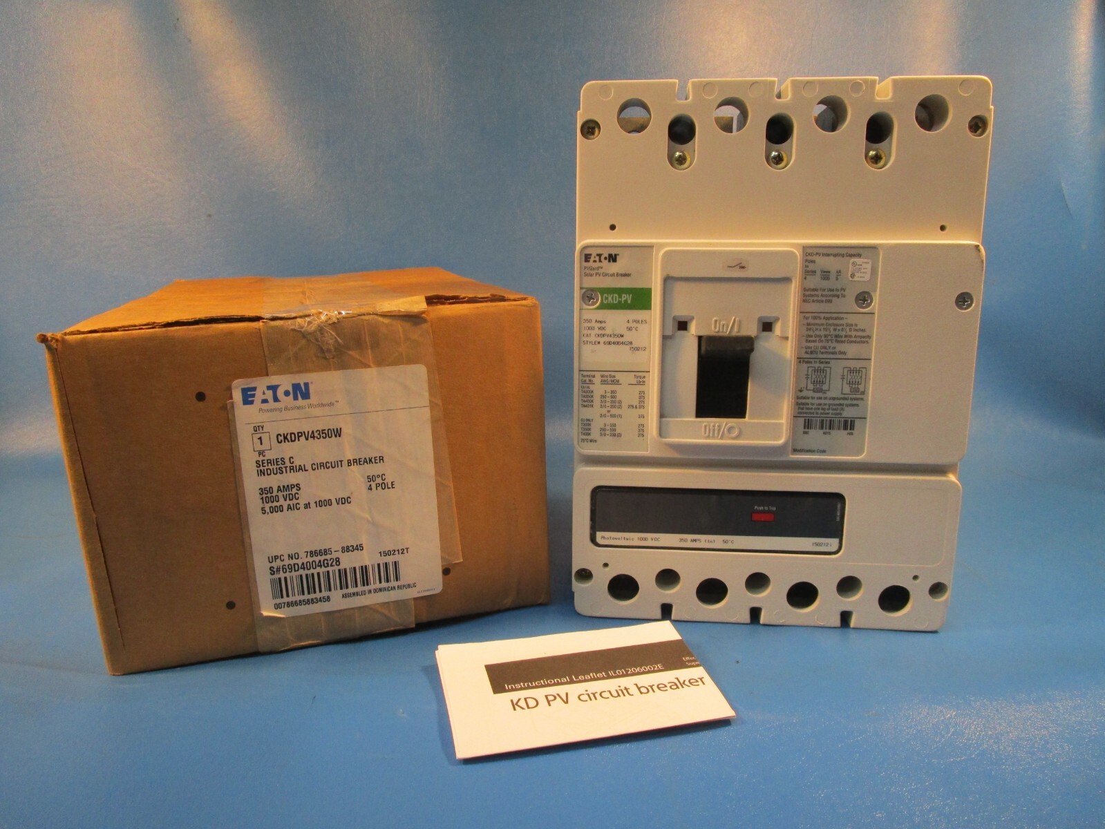 Eaton CKDPV4350W, Molded Case Breakers (MCCBs) K 4P 350A 1000V 50/60Hz 3Ph K