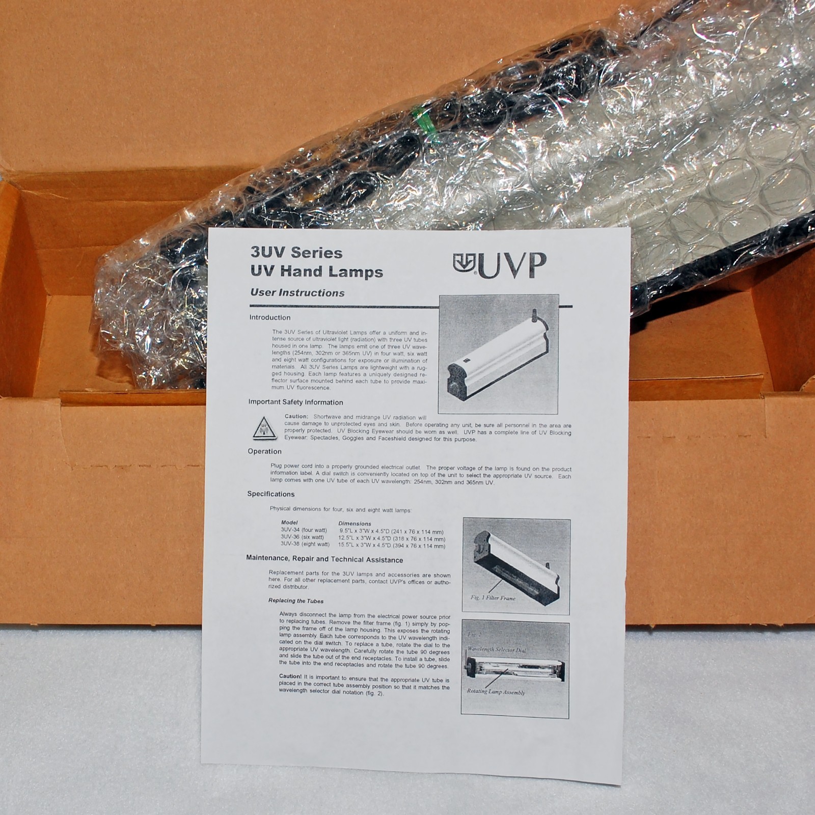 UVP 3UV Ultraviolet Lamp – 3UV-38 (#95-0343-01) New in Box. 8 watt model 115VAC