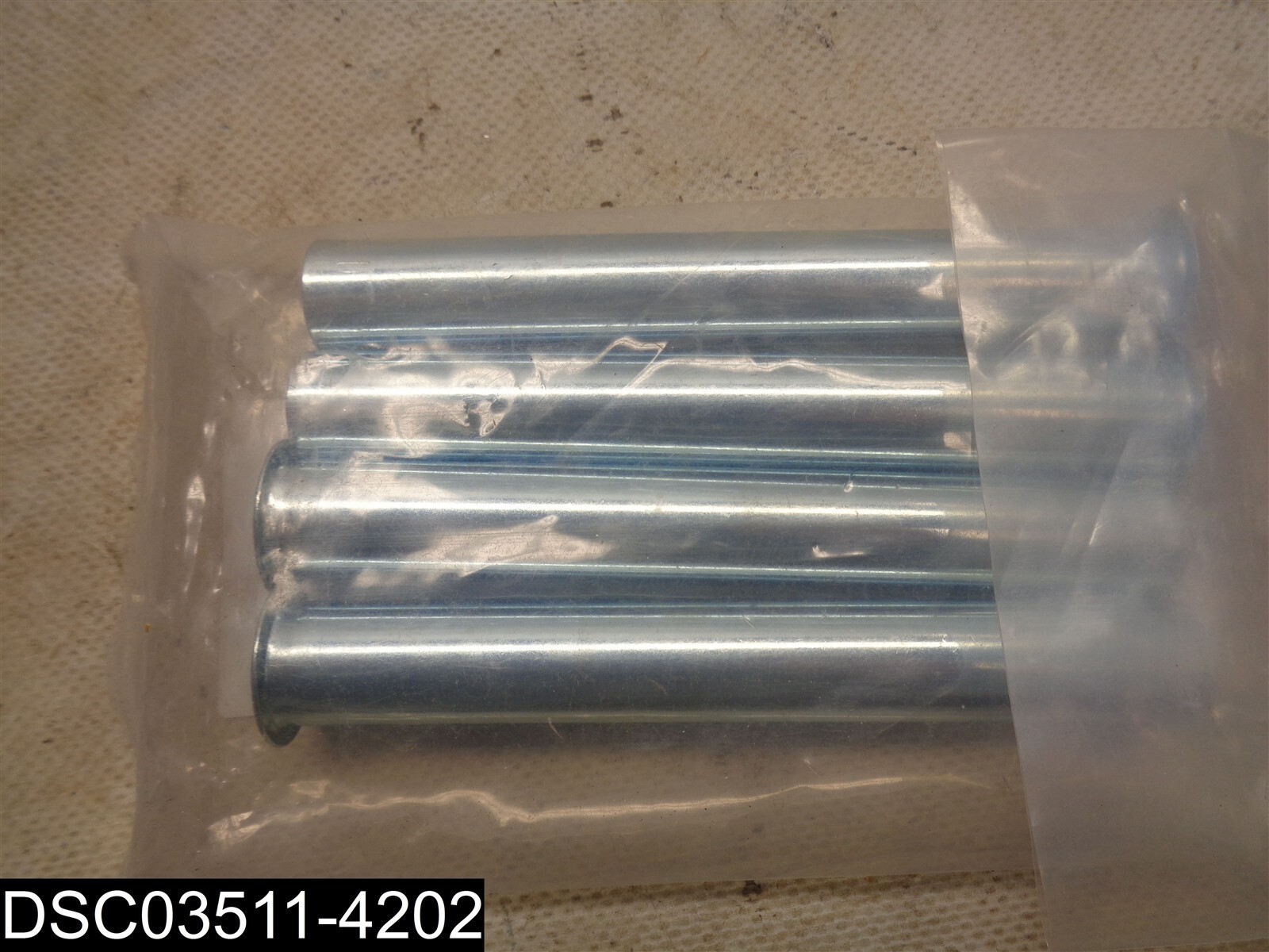 4 Piece: 11-1072 V-Twin Replica Inner Pushrod Cover Tube Set White Zinc Plated