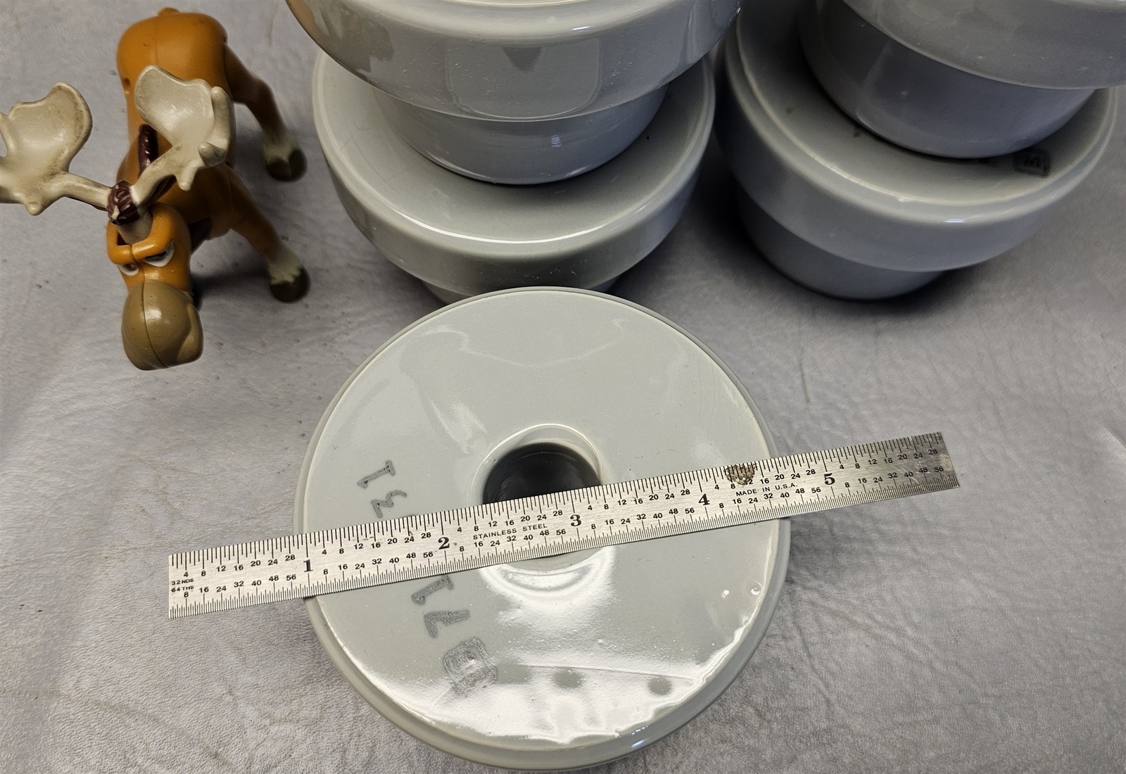 PP Inc 3-9/16″ Stackable Insulator 713031 High Voltage Porcelain Lot of 10