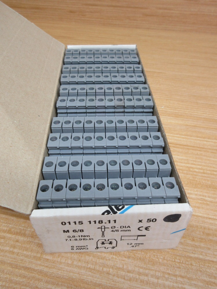 ABB Entrelec M6/8 M68 Terminal Blocks 5118 011511811 (Pack of 50)