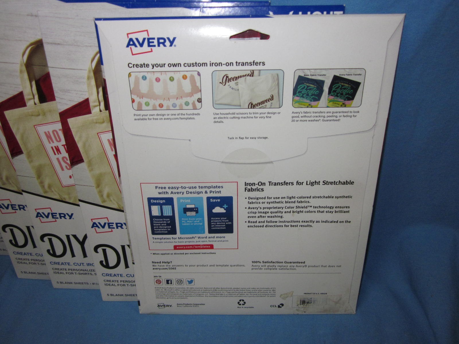 5 Packs of 5 sheets Each ~ Avery 3302 DIY T-Shirt Transfers