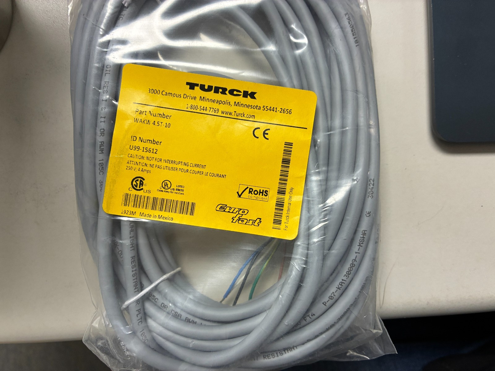 TURCK WAKW-4.5T-10 U3204 NEW IN BAG