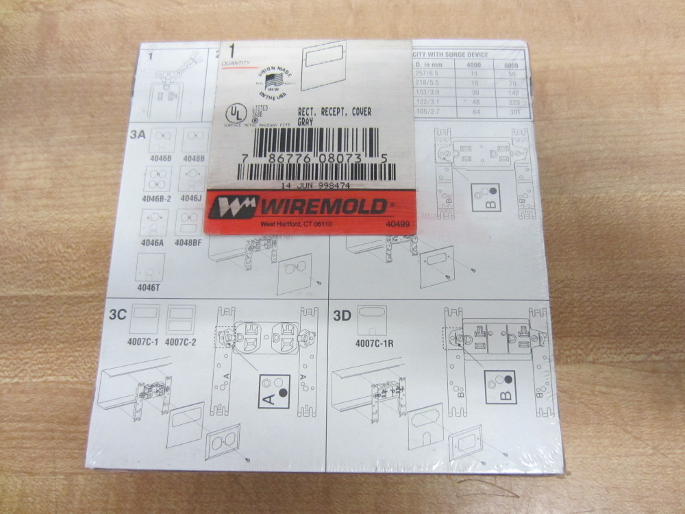 Wiremold G4048R Receptacle Cover Gray