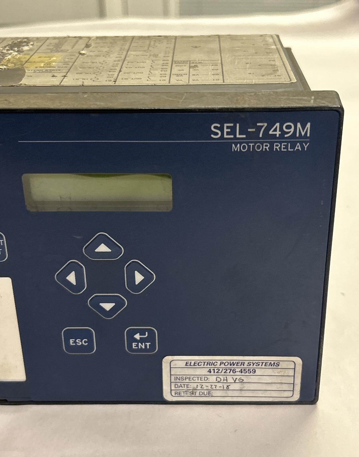 SEL,SEL-749M,MOTOR RELAY PROCESS CONTROL UNIT