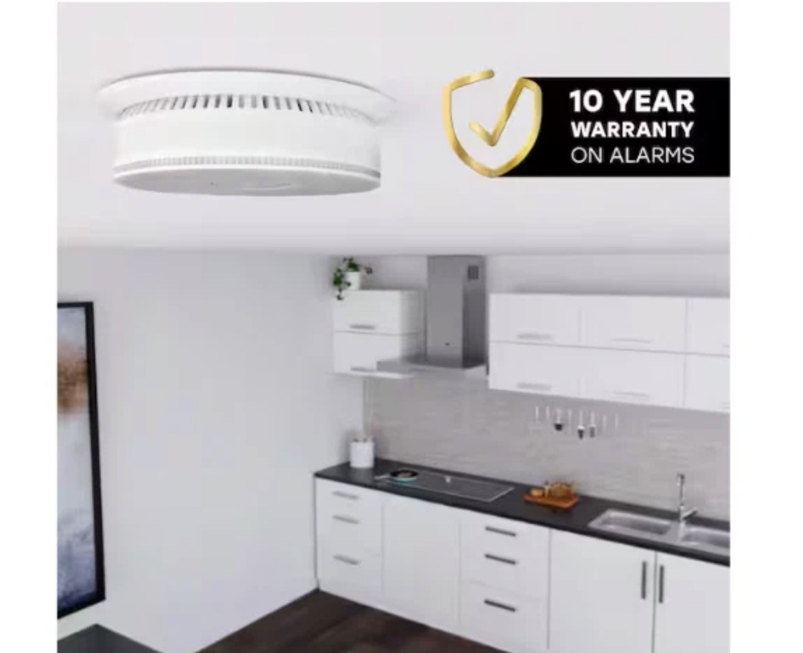 USI Hardwired and 1-Year Battery Backup Smoke Detector with Photoelectric Sensor