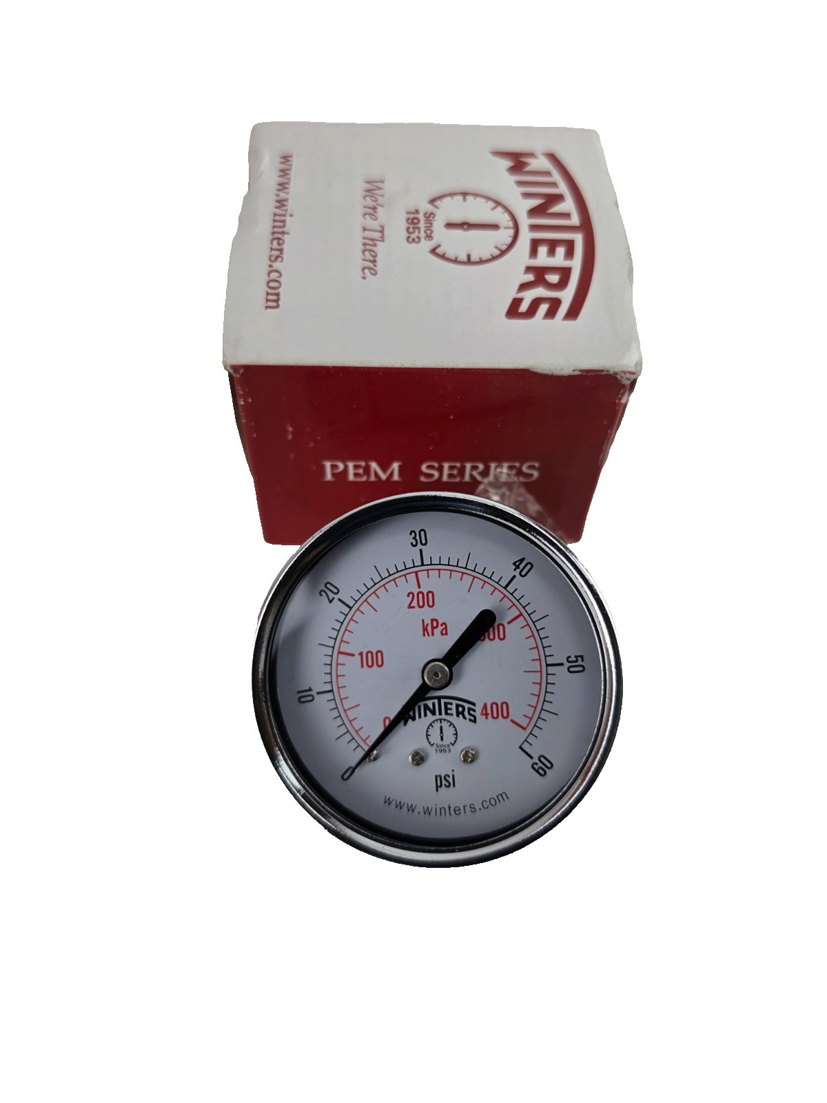 WINTERS Instruments PEM1438 Economy 2.5″ 0-60 PSI/KPA 1/4″ NPT Back