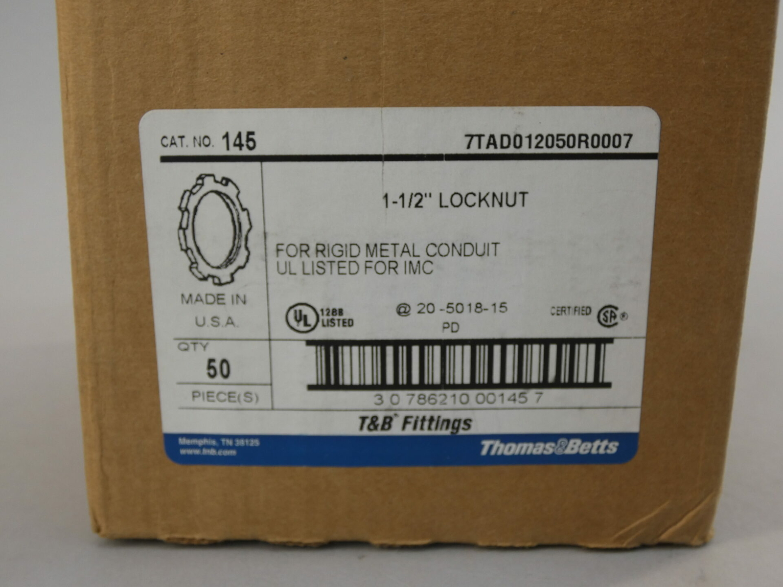*Lot of 46* Thomas & Betts 145 Case Hardened Locknut 1-1/2″ 7TAD012050T0007 -…