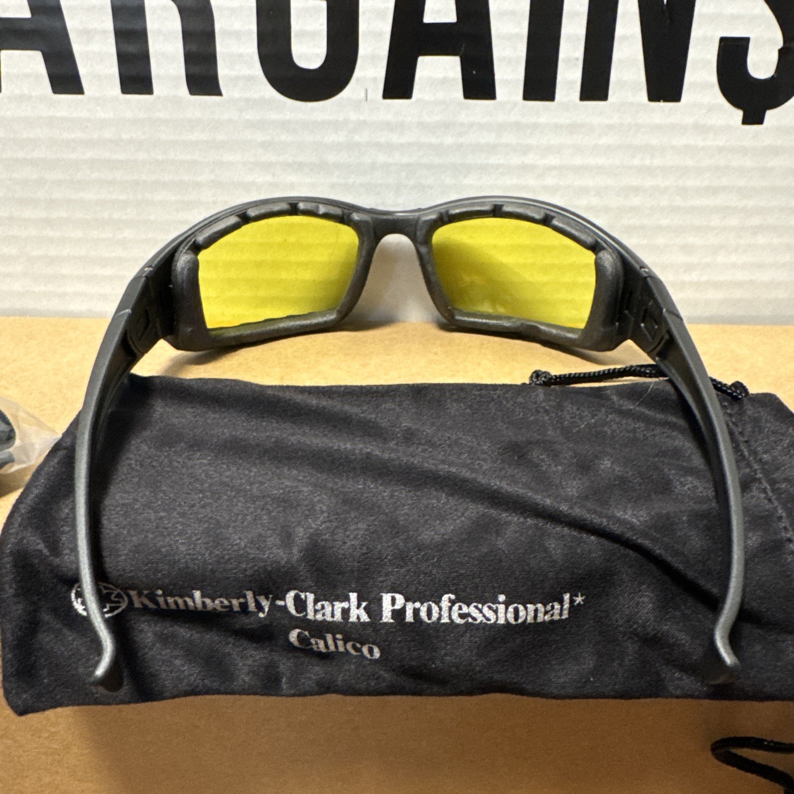 Kimberly-Clark KleenGuard Calico Safety Glasses Yellow Lens Black Frame