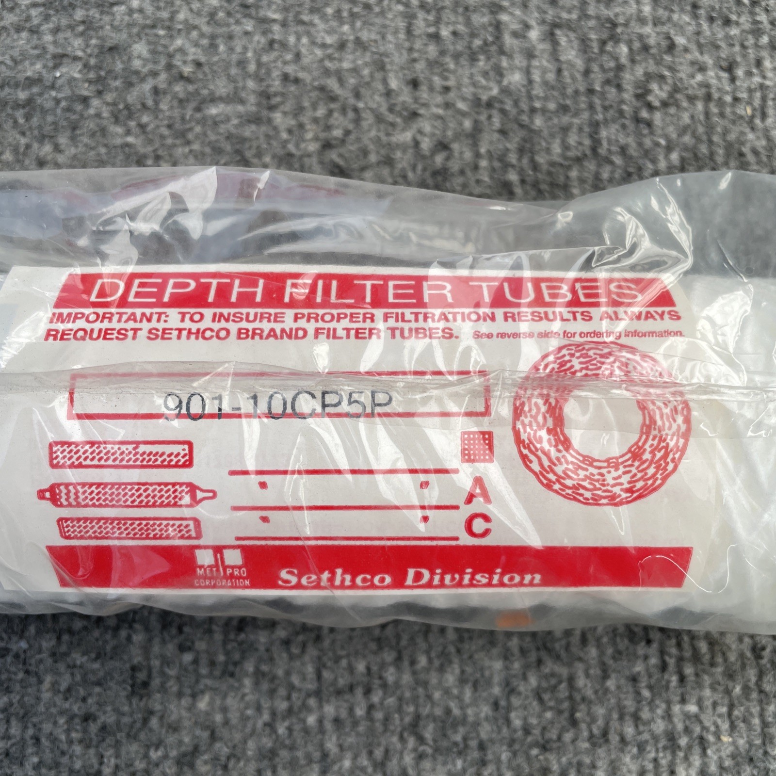 Lot of 12 – Sethco 901-10CP5P Wound Polypropylene Filter Cartridge New
