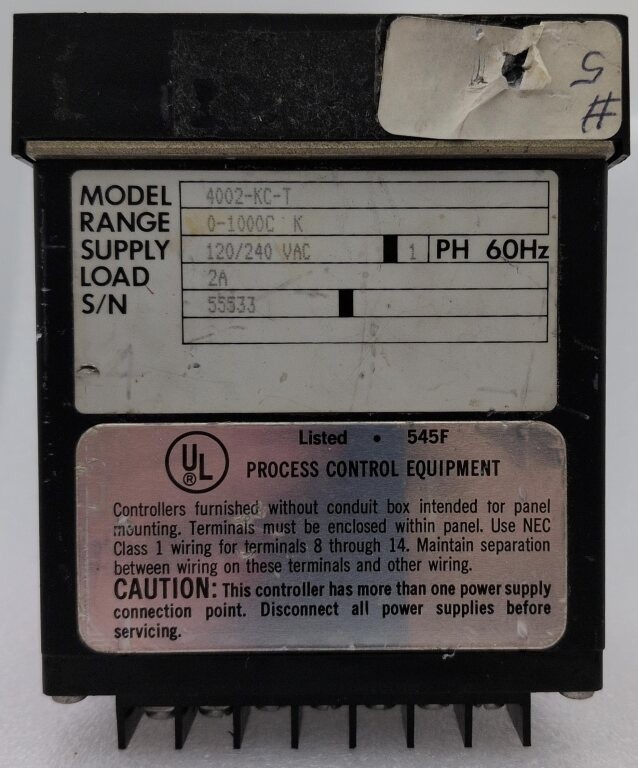 OMEGA ENGINEERING 4002-KC-T | RANGE 0-1000C K | LOAD: 2A 120/240VAC TEMP CONTROL