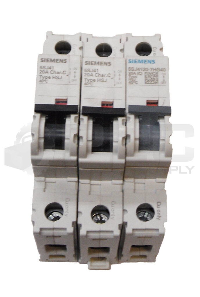LOT OF 3 SIEMENS 5SJ4120-7HG40 CIRCUIT BREAKER 20A 240VAC 50/60HZ TYPE HSJ 5SJ41