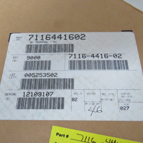 YAZAKI 7116-4416-02 Qty of 200 per Lot TERM 20 GA F