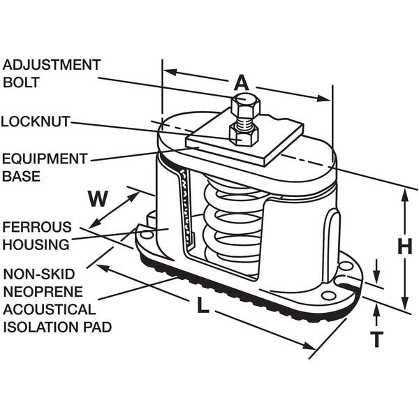 Mason Industries 5C132 Floor Mount Vibration Isolator, Spring
