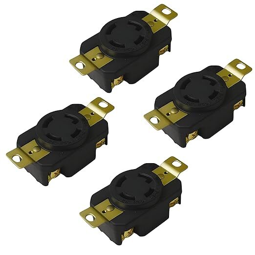 4-Pack OCSParts NEMA L15-30LR Ground Locking Receptacle Plug | 250VAC – 30A