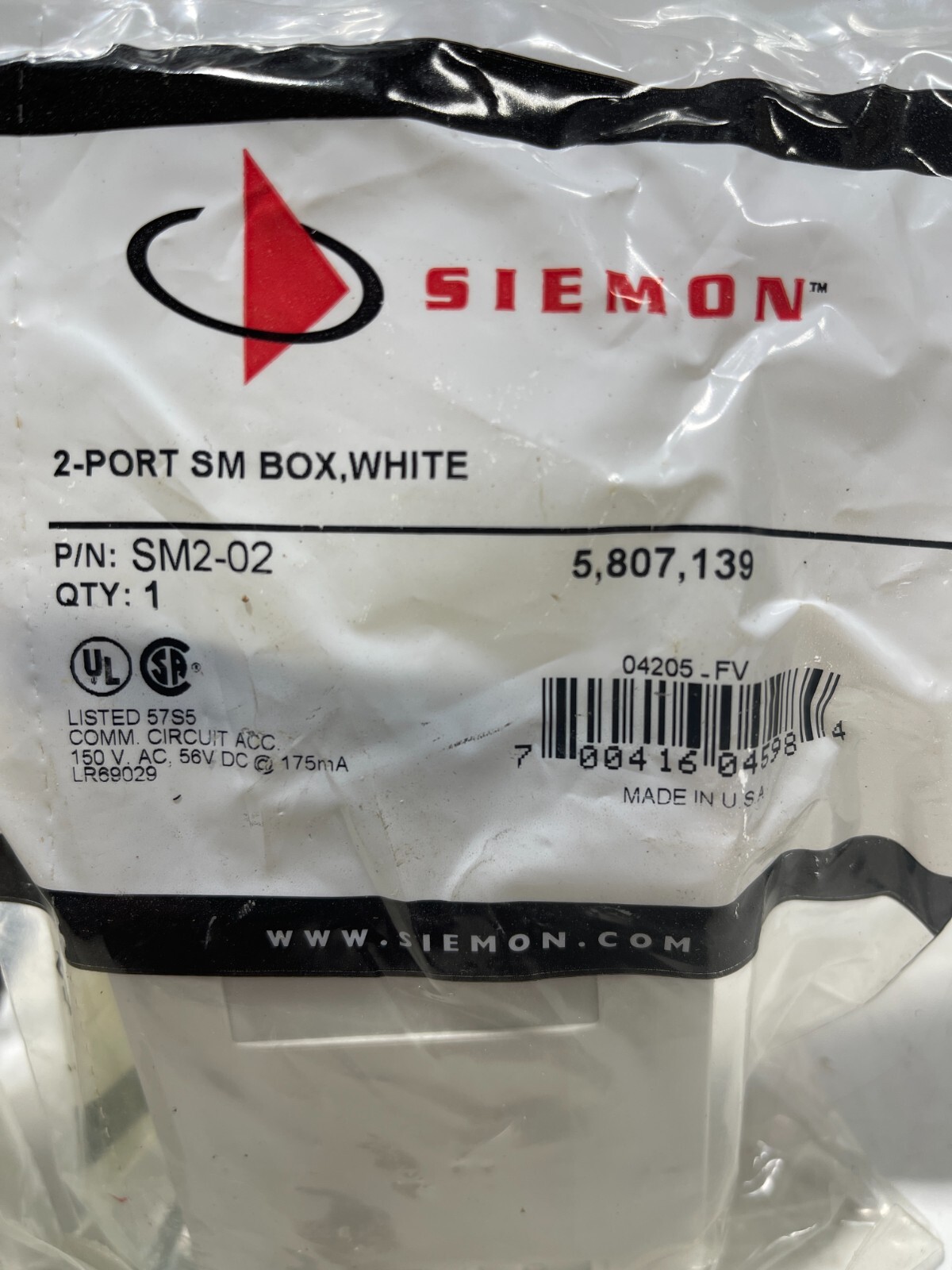 Lot Of 4! Siemon 2-Port SM Boxes White Surface Mount Fiber Optic Unloaded