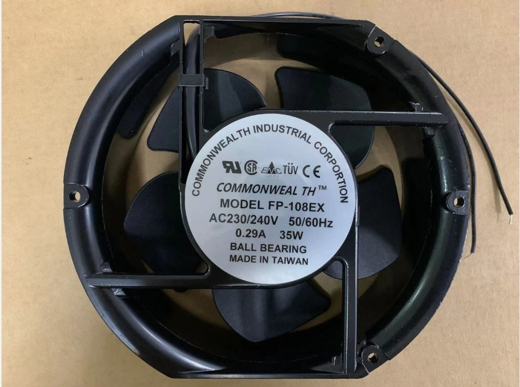 Commonwealth FP-108EX Aluminum frame cooling fan 230/240V 35W 0.29A172x150x5 1mm