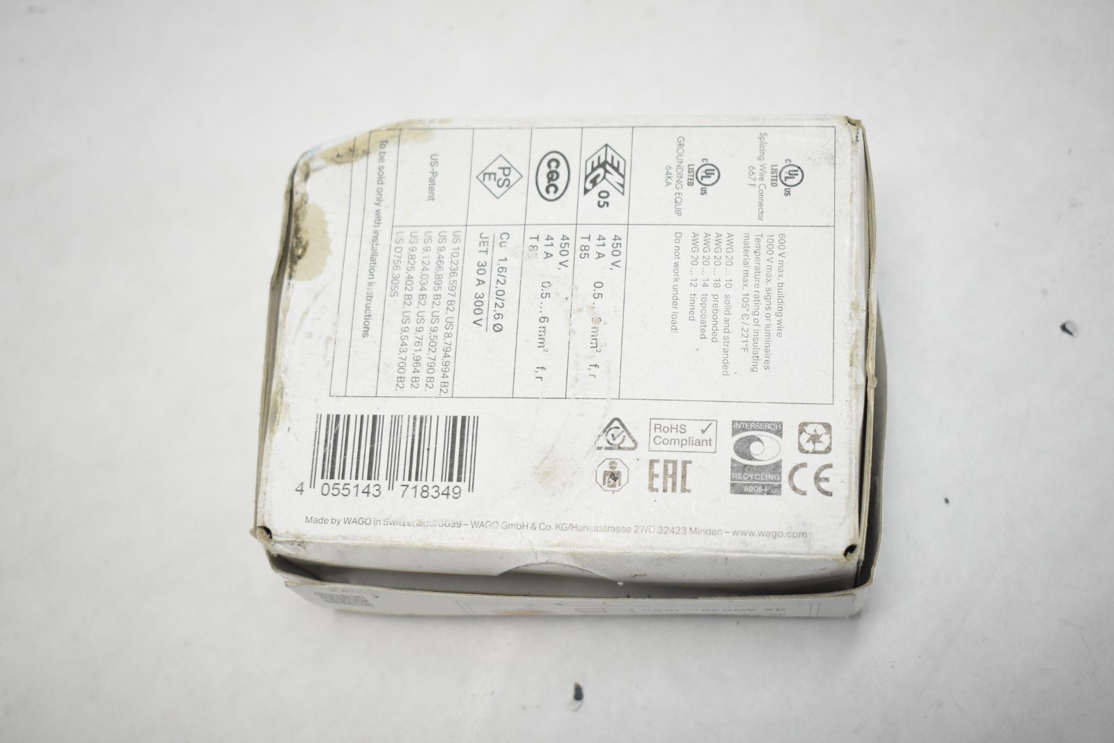 Lot of 30 Wago 221-613 Lever Nuts Pluggable Terminal Black 3 Position 20 AWG 41A
