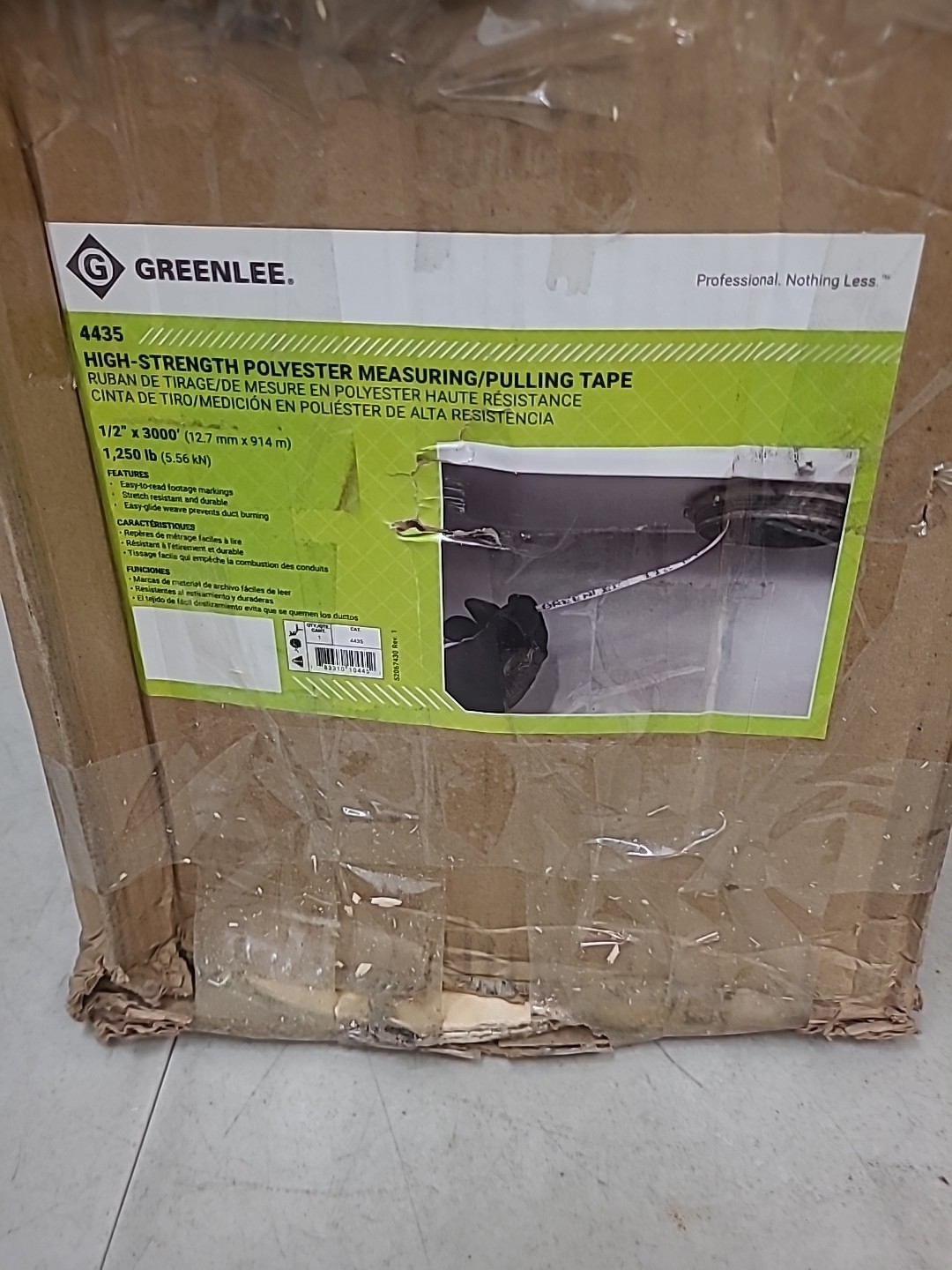 GREENLEE – 4435 Cable Pulling Tape 1/2 in Rope 3,000 ft 1,250 lb Max