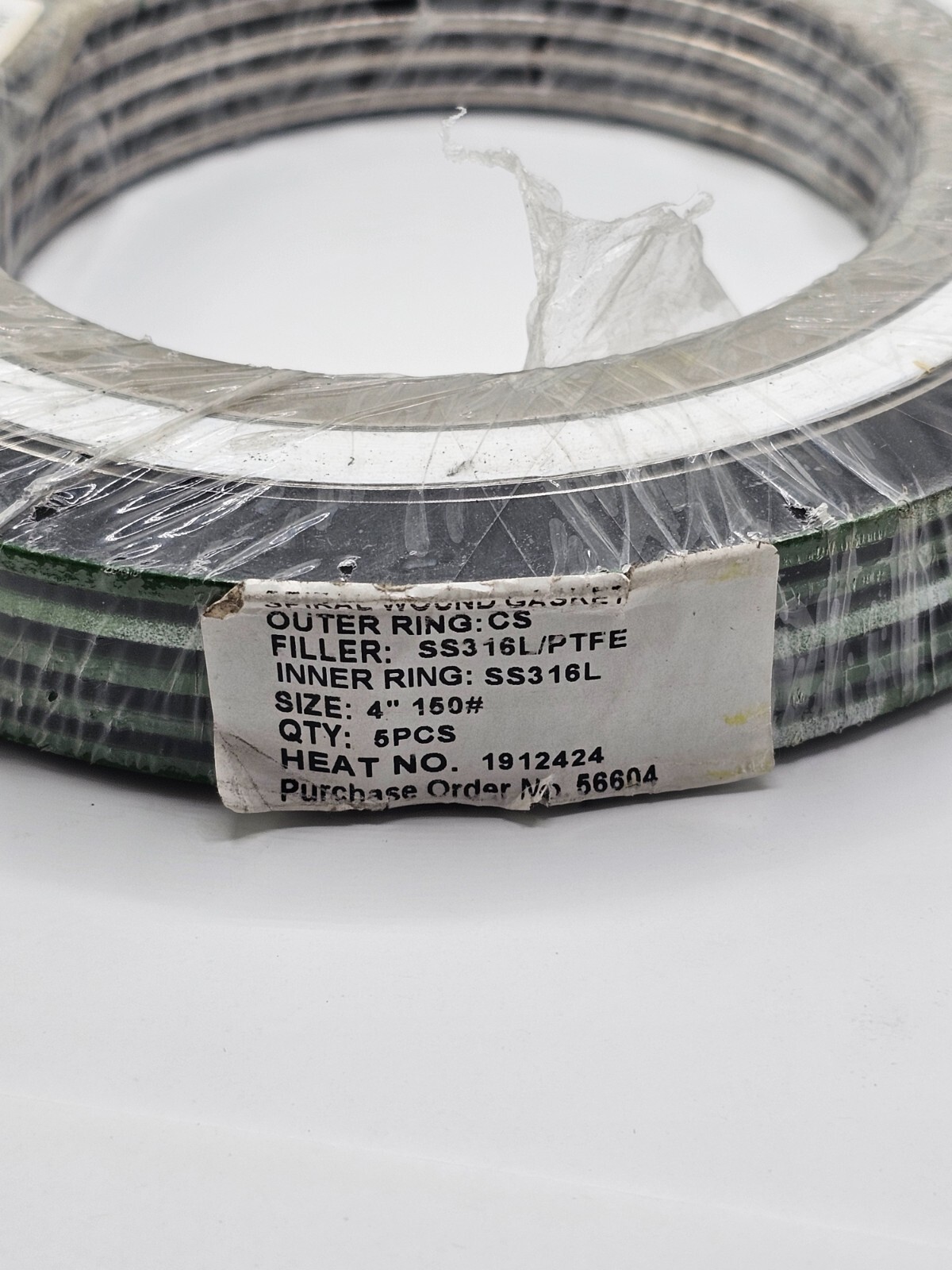 (QTY5) Spiral Wound Gasket 4″ 150# SS316L/PTFE SS316L 1912424 56604