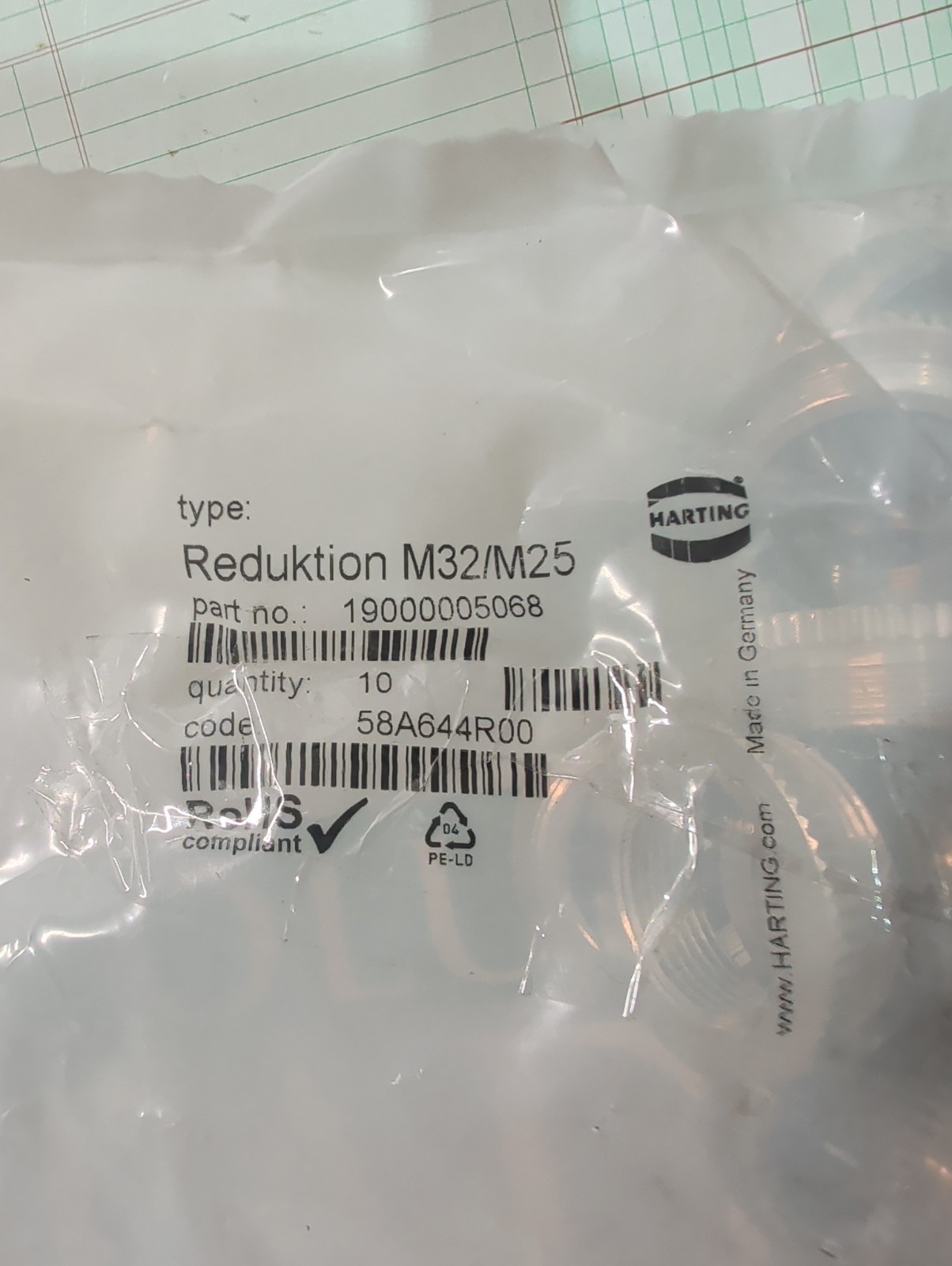 19000005068REDUCER, M25-M32, METAL 9 Pack