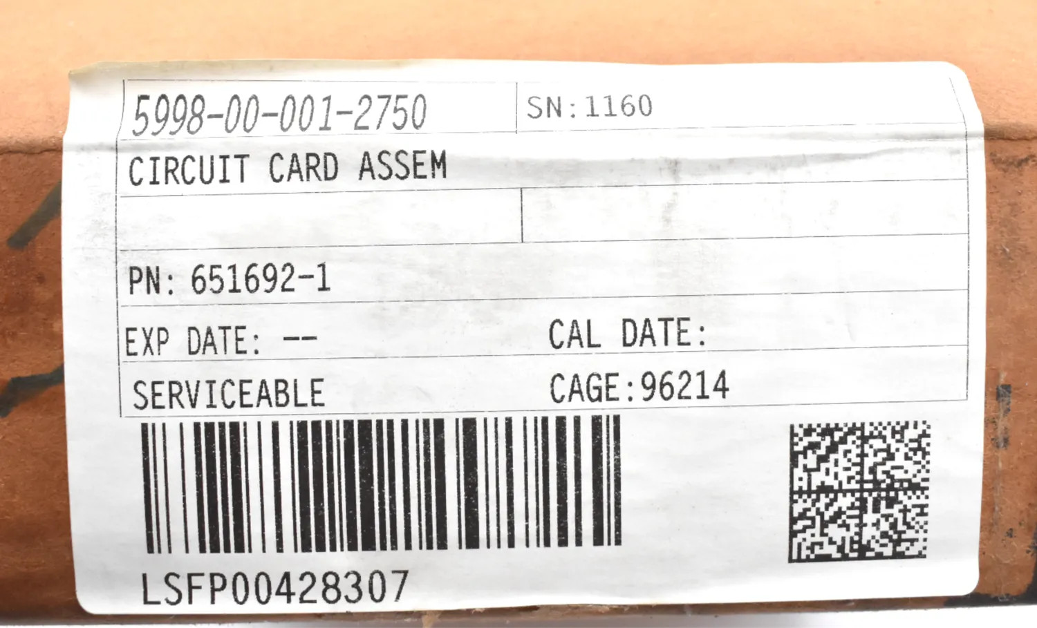 RAYTHEON CO 6516921 CIRCUIT CARD ASSEMBLY