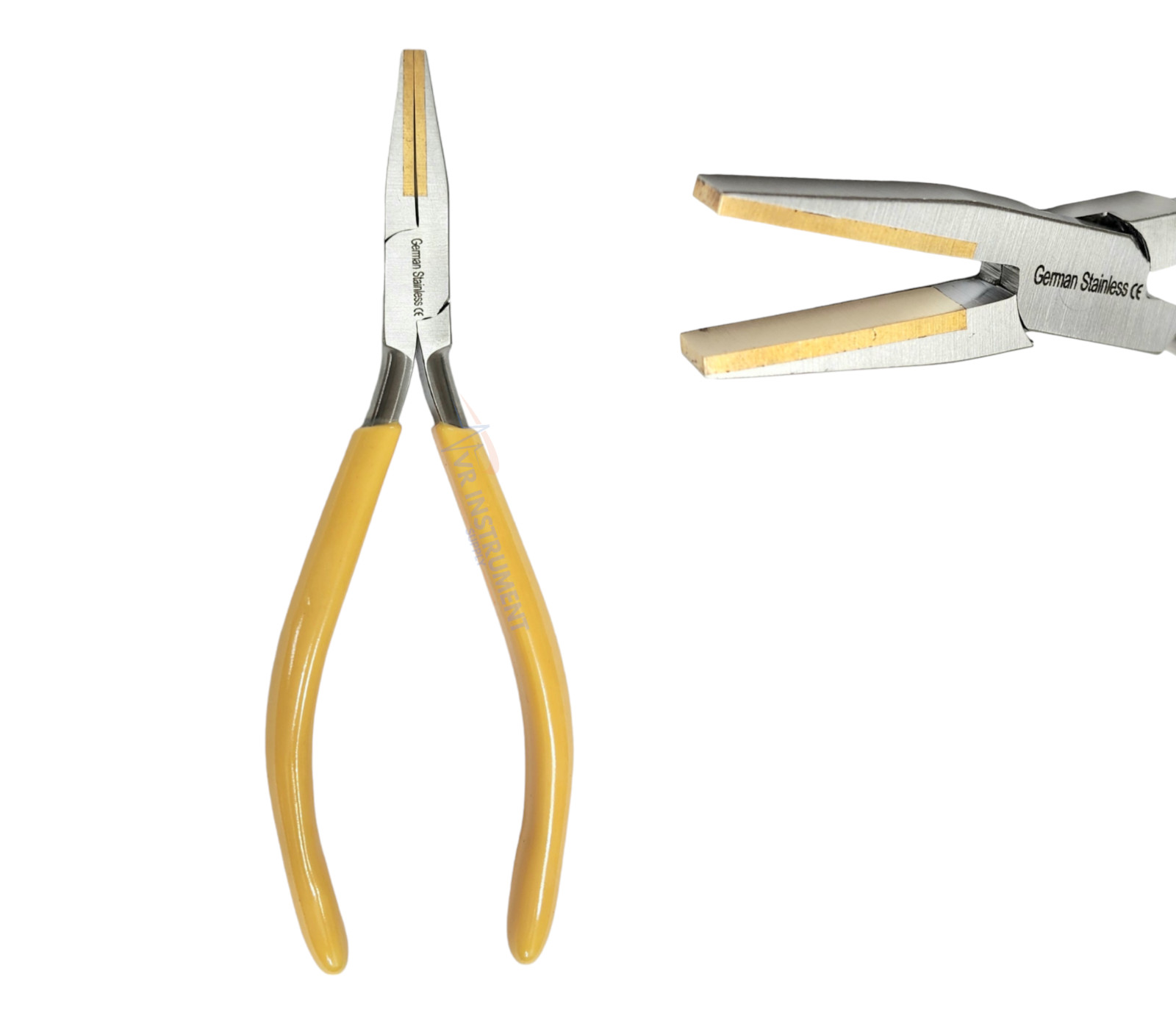 Brass Jaw Pliers Flat Nose Brass Lined Jaws Forming Holding Bending 6.25 Inch