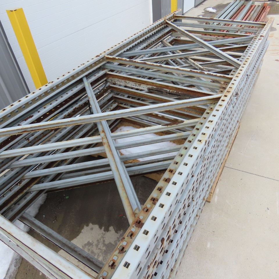 42″ Shaved Pin/Teardrop Warehouse Pallet Racking Beam Upright Decking 12-Section