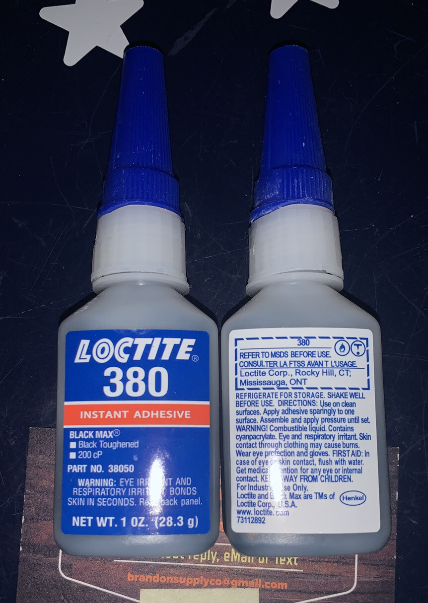2 X Loctite 380 Black Max Instant Adhesive 1oz 28.3g 38050 (TWO BOTTLES)