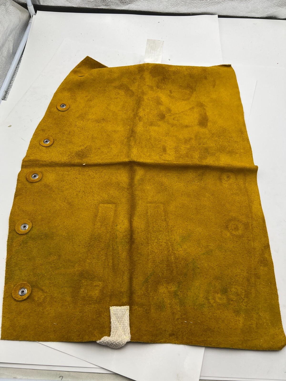(QTY 2) Ironcat 7001/14 Welding Bib 14 in Yellow Leather Anodized Snap Closure