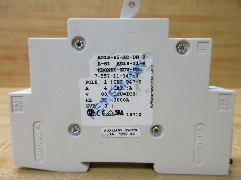 Heinemann AD1S-B2-AO-DN-H-A-61-4-3 4A Circuit Breaker