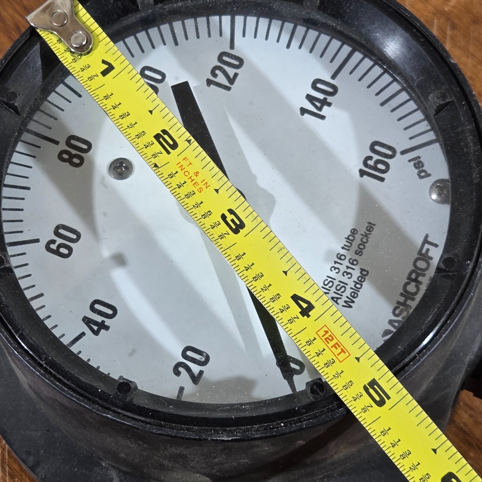 Ashcroft Duragauge 0-160 PSI Pressure Gauge NOS never used
