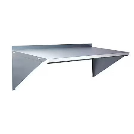 Steel Wall Shelf, 12″D X 36″W X 11-1/2″H, Silver, 2Hfy1