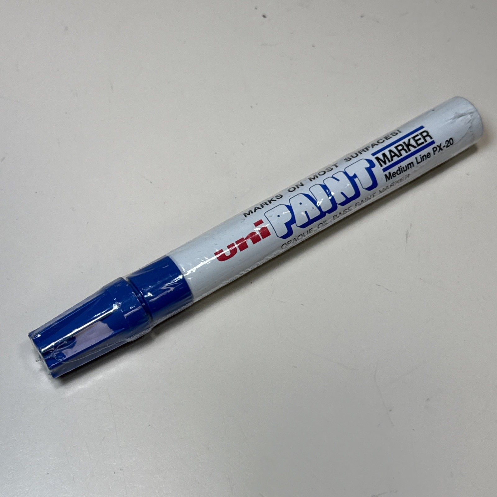Uni-Paint 63603 Permanent Marker, Medium Tip, Blue Color Family, Paint, 12 Pk