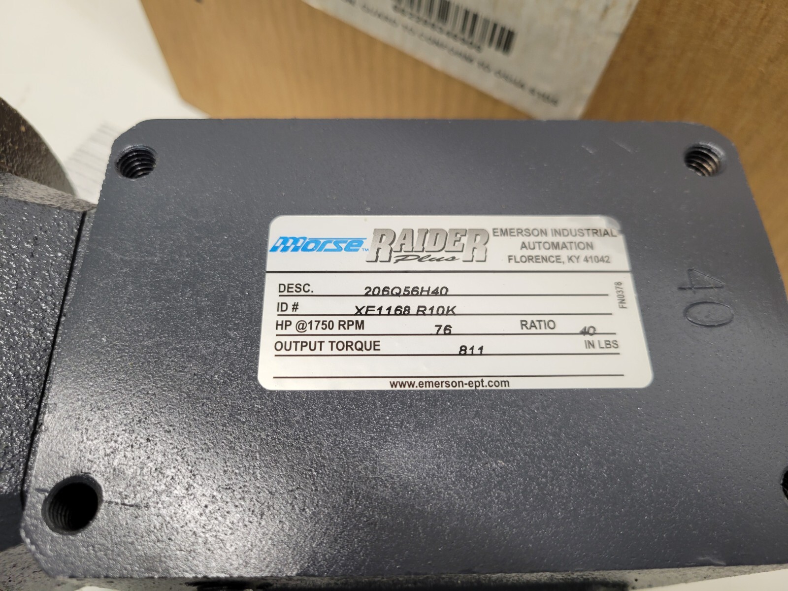 NEW IN BOX! MORSE 40:1 1750RPM GEAR REDUCER XE1168R10K 206Q56H40