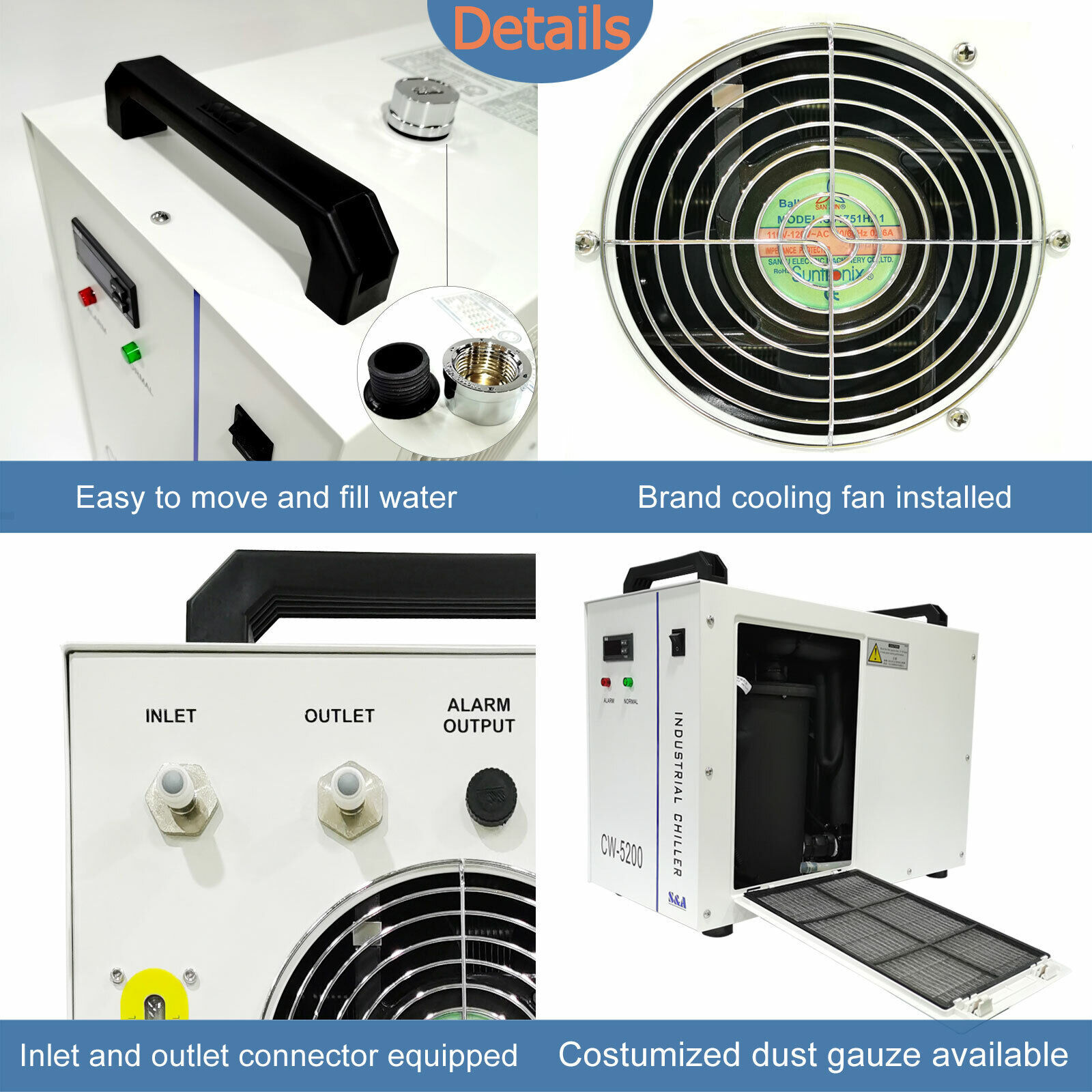 Industrial Water Chiller S&A CW-5200DH For Laser Machine Cutter Engraver US SHIP