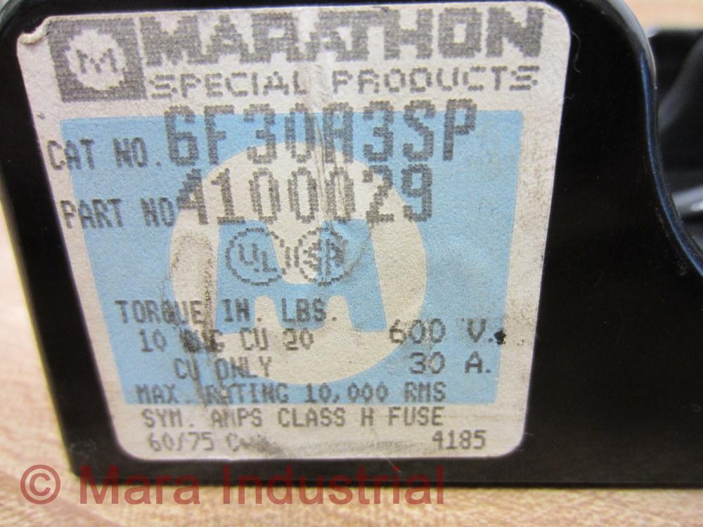 Marathon 6F30A3SP 4100029 Fuse Block 3 Pole 30A 600V (Pack of 4)