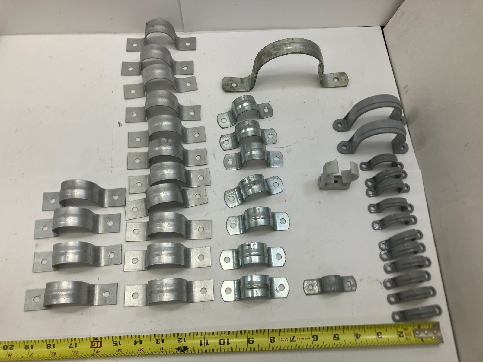 Lot Of 38 Assorted Pipe Strap Hangers ~ Never Used Shop Cleanout