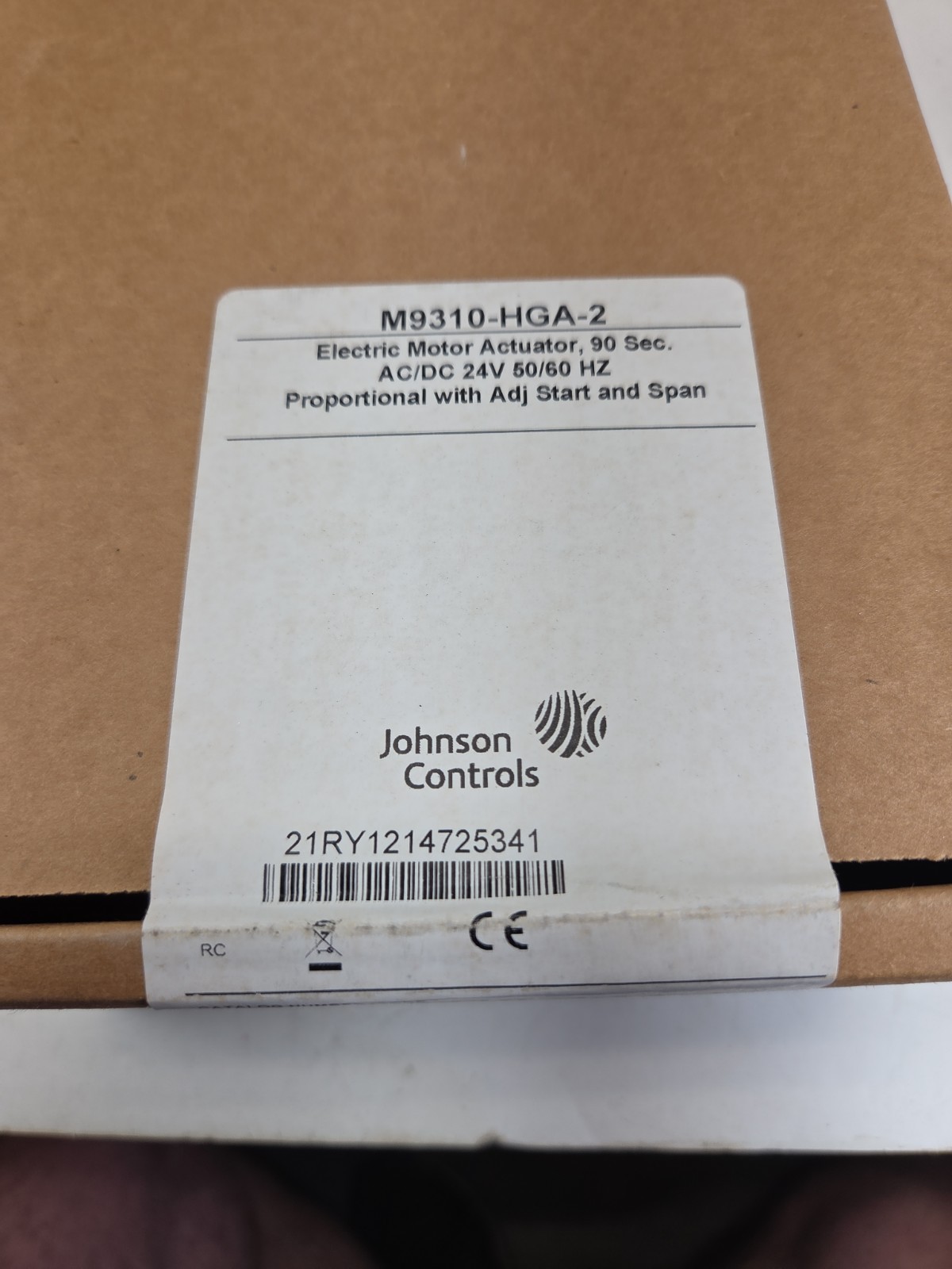 JOHNSON CONTROLS M9310-HGA-2 Non-Spring Return Actuator