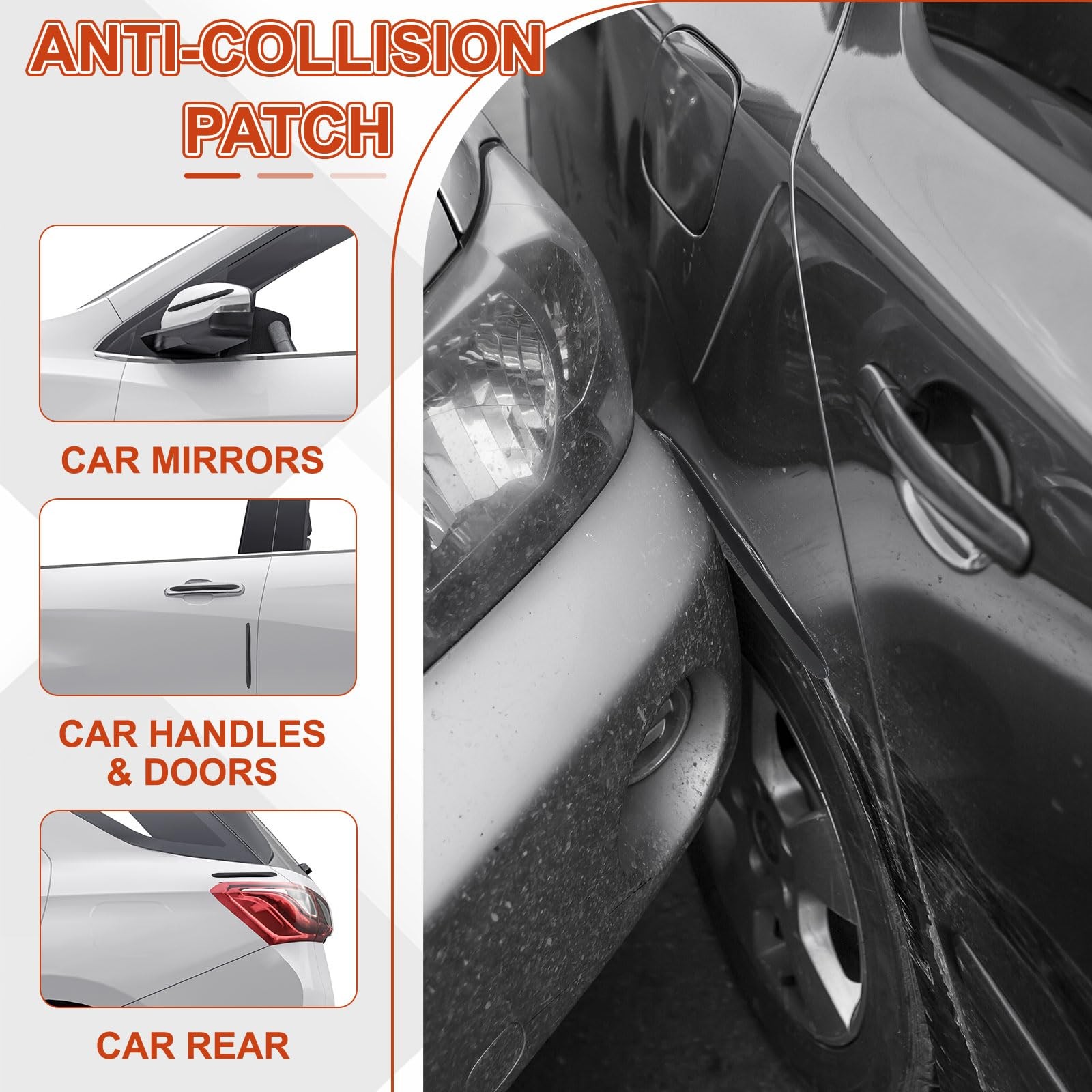 Bumper Guard Strip, 4 Pcs Anti-Collision Patch Anti-Scratch Rear Bumper Prote…