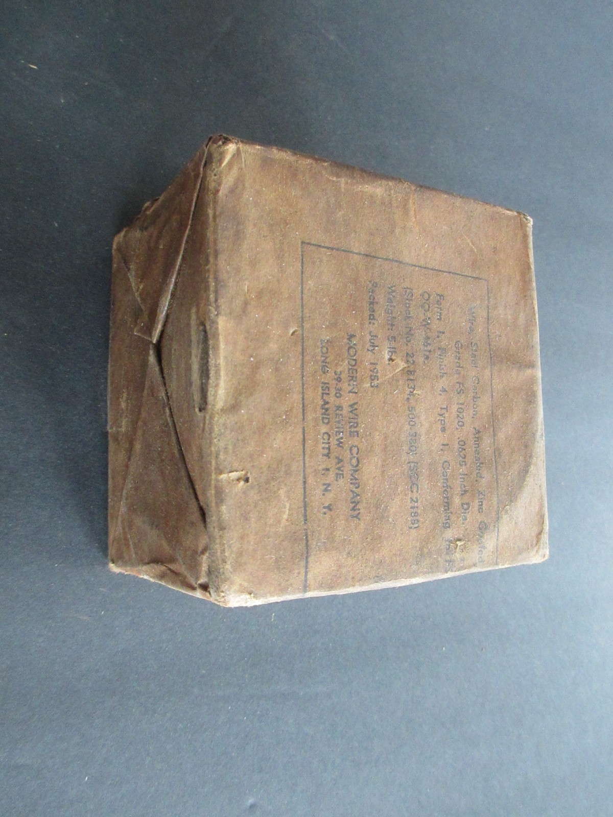 NOS VINTAGE 5 lb SPOOL 1953 Modern Wire Co. 0.0625 inch Steel Zinc Annealed B69