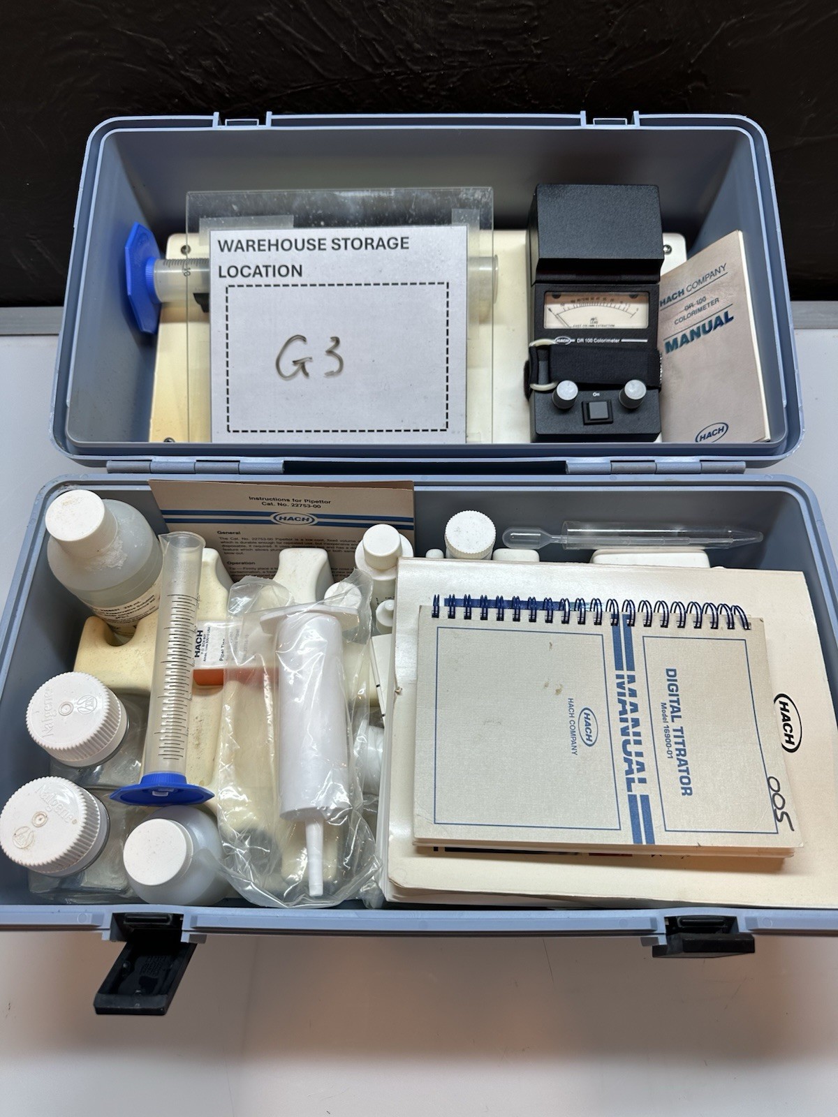 Hach 41100-48 Colorimeter DR 100 With Pipets And Water Analysis Handbook