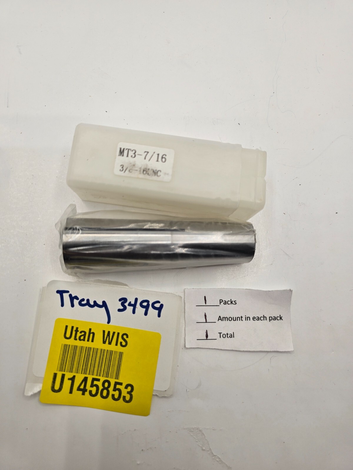 Morse Taper Collet MT3-7/16″ 3/8″-16UNC Chuck Chrome